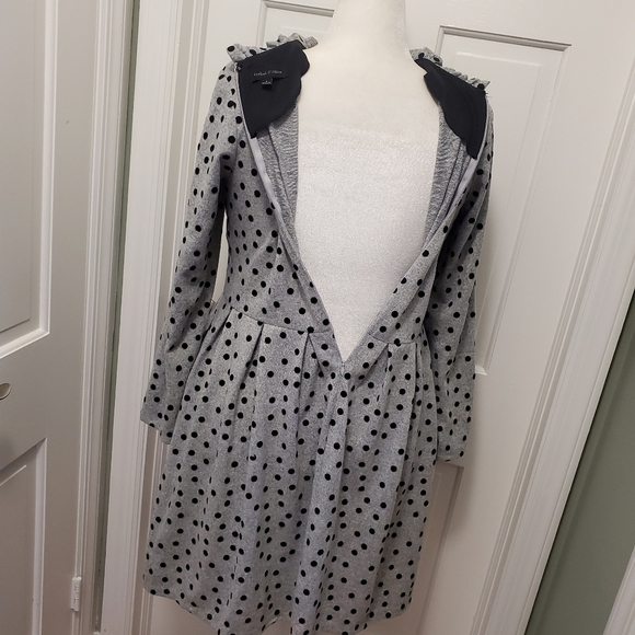 Isabel & Nina Grey & Black Polka Dot Knit Dress, Size Large - Picture 6 of 9